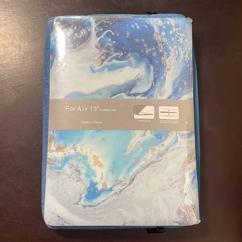 MacBook Air 13” shell and blue soft case
